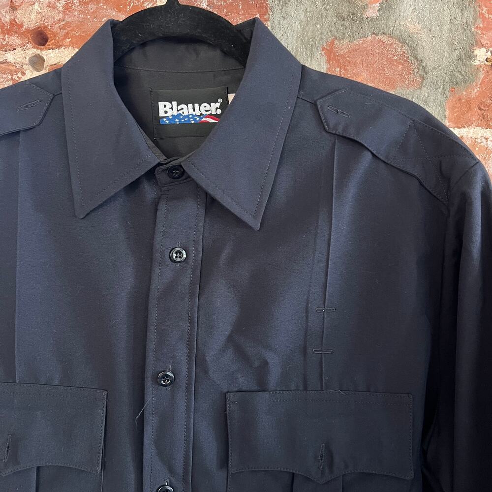 Blauer Men's Navy Uniform Work Zip-Up Shirt 16 36 37